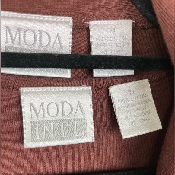 VTG Moda Int'l Women's Medium Chocolate Brown Dress Top Matching Set Knit Minima - Picture 7 of 15